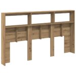 vidaXL Skrinka na čelo postele s LED dub artisan 180x17x102 cm – Obrázok 9