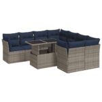 vidaXL 9-dielna záhradná súprava pohoviek s vankúšmi polyratan akácia – Obrázok 2