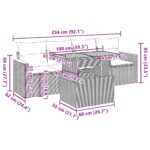 vidaXL 5-dielna záhr. súprava pohoviek vankúše béžová polyratan akácia – Obrázok 12