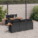 vidaXL 6-dielna záhradná súprava pohoviek s vankúšmi polyratan akácia