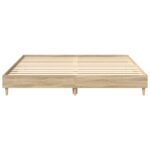 vidaXL Posteľný rám bez matraca dub sonoma 200x200 cm kompozitné drevo – Obrázok 5