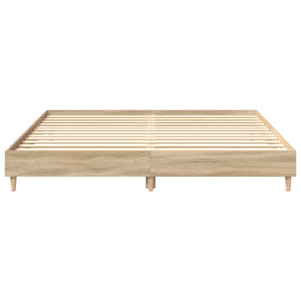vidaXL Posteľný rám bez matraca dub sonoma 200x200 cm kompozitné drevo – Obrázok 5