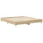vidaXL Posteľný rám bez matraca dub sonoma 200x200 cm kompozitné drevo – Obrázok 7