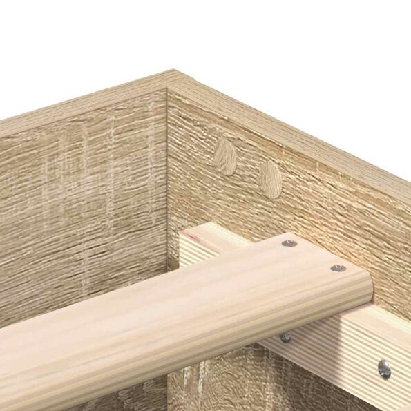 vidaXL Posteľný rám bez matraca dub sonoma 200x200 cm kompozitné drevo – Obrázok 8