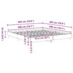 vidaXL Posteľný rám bez matraca dymový dub 200x200 cm kompozitné drevo – Obrázok 10