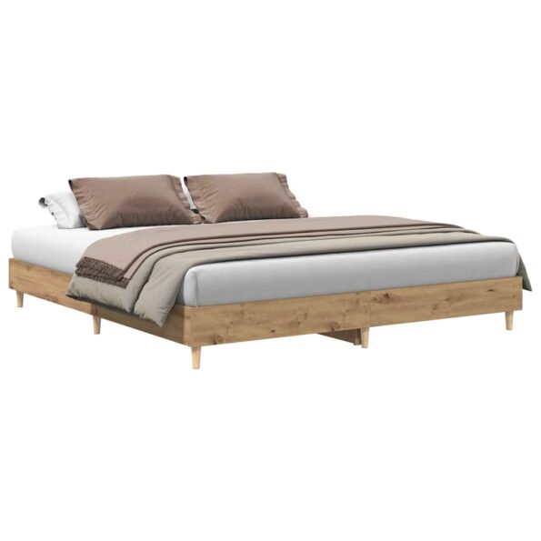 vidaXL Posteľný rám bez matraca remeselnícky dub 200x200 cm – Obrázok 2