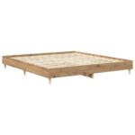vidaXL Posteľný rám bez matraca remeselnícky dub 200x200 cm – Obrázok 4