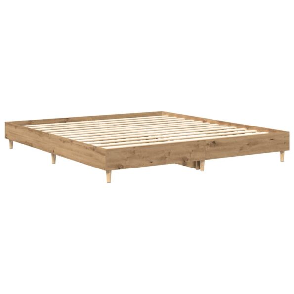 vidaXL Posteľný rám bez matraca remeselnícky dub 200x200 cm – Obrázok 4