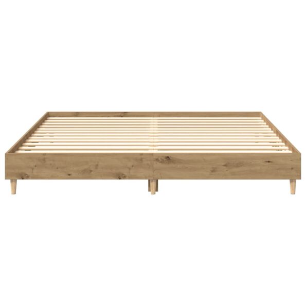 vidaXL Posteľný rám bez matraca remeselnícky dub 200x200 cm – Obrázok 5