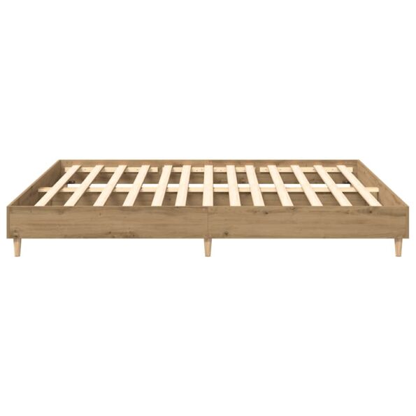 vidaXL Posteľný rám bez matraca remeselnícky dub 200x200 cm – Obrázok 6