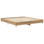 vidaXL Posteľný rám bez matraca remeselnícky dub 200x200 cm – Obrázok 7
