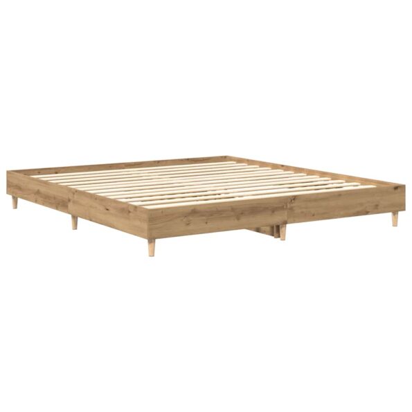 vidaXL Posteľný rám bez matraca remeselnícky dub 200x200 cm – Obrázok 7