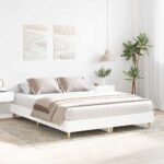 vidaXL Posteľný rám bez matraca biely 150x200 cm kompozitné drevo – Obrázok 3