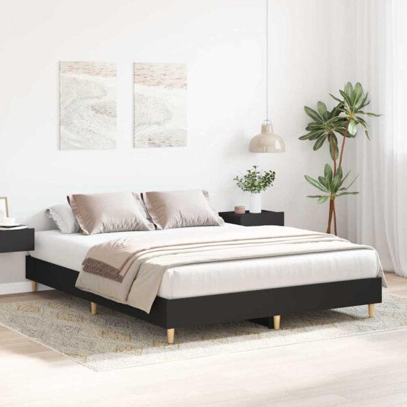vidaXL Posteľný rám bez matraca čierny 150x200 cm kompozitné drevo – Obrázok 3