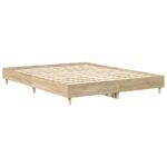 vidaXL Posteľný rám bez matraca dub sonoma 150x200 cm kompozitné drevo – Obrázok 4