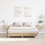 vidaXL Posteľný rám bez matraca dub sonoma 150x200 cm kompozitné drevo