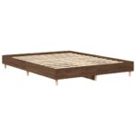 vidaXL Posteľný rám bez matraca hnedý dub 150x200 cm kompozitné drevo – Obrázok 4
