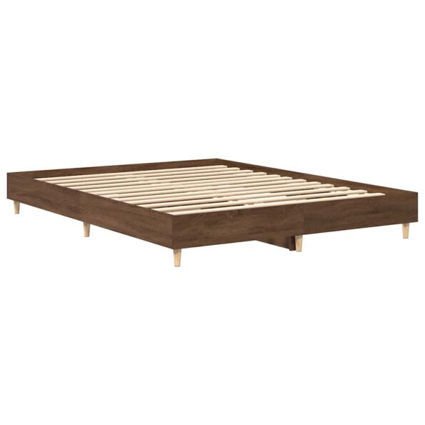 vidaXL Posteľný rám bez matraca hnedý dub 150x200 cm kompozitné drevo – Obrázok 4
