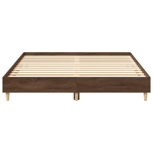 vidaXL Posteľný rám bez matraca hnedý dub 150x200 cm kompozitné drevo – Obrázok 5