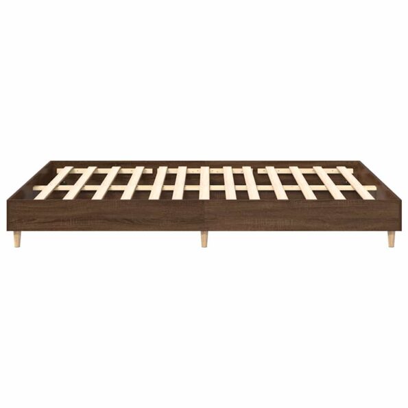 vidaXL Posteľný rám bez matraca hnedý dub 150x200 cm kompozitné drevo – Obrázok 6