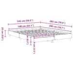 vidaXL Posteľný rám bez matraca biely 140x200 cm kompozitné drevo – Obrázok 10