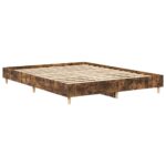 vidaXL Posteľný rám bez matraca dymový dub 140x200 cm kompozitné drevo – Obrázok 4