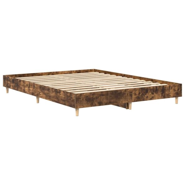 vidaXL Posteľný rám bez matraca dymový dub 140x200 cm kompozitné drevo – Obrázok 4