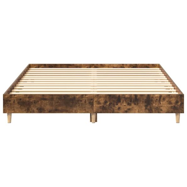 vidaXL Posteľný rám bez matraca dymový dub 140x200 cm kompozitné drevo – Obrázok 5