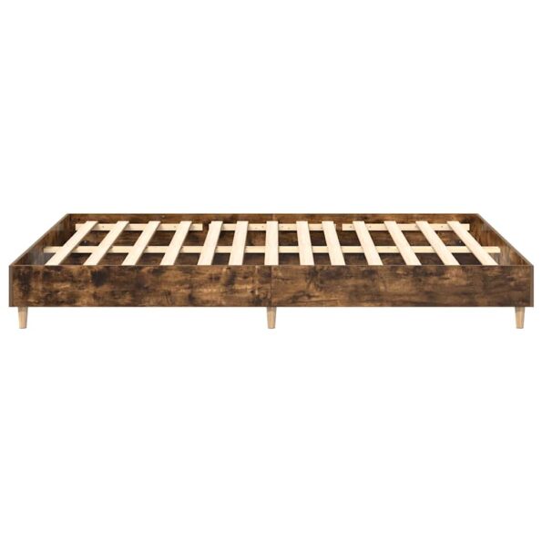 vidaXL Posteľný rám bez matraca dymový dub 140x200 cm kompozitné drevo – Obrázok 6