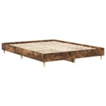 vidaXL Posteľný rám bez matraca dymový dub 140x200 cm kompozitné drevo – Obrázok 7
