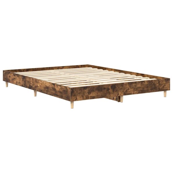 vidaXL Posteľný rám bez matraca dymový dub 140x200 cm kompozitné drevo – Obrázok 7