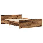 vidaXL Posteľný rám bez matraca staré drevo 120x190cm kompozitné drevo – Obrázok 4