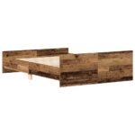 vidaXL Posteľný rám bez matraca staré drevo 120x190cm kompozitné drevo – Obrázok 7