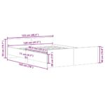 vidaXL Posteľný rám bez matraca staré drevo 120x190cm kompozitné drevo – Obrázok 10