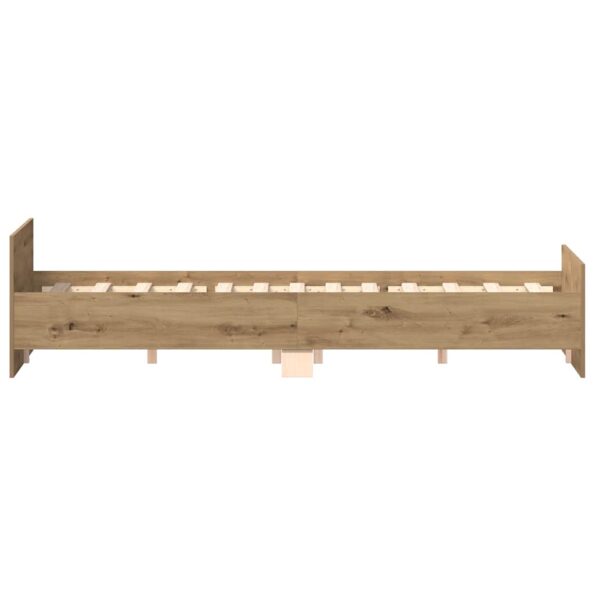 vidaXL Posteľný rám bez matraca remeselnícky dub 140x190 cm – Obrázok 6