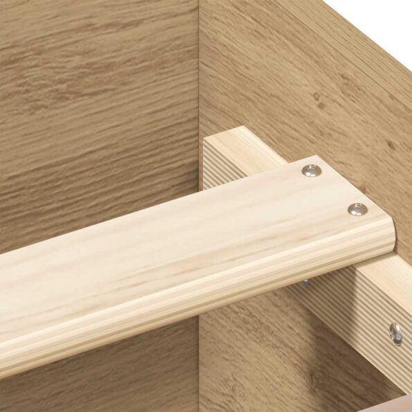 vidaXL Posteľný rám bez matraca remeselnícky dub 135x190 cm – Obrázok 8
