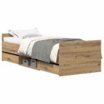 vidaXL Posteľný rám bez matraca remeselnícky dub 90x190 cm – Obrázok 2