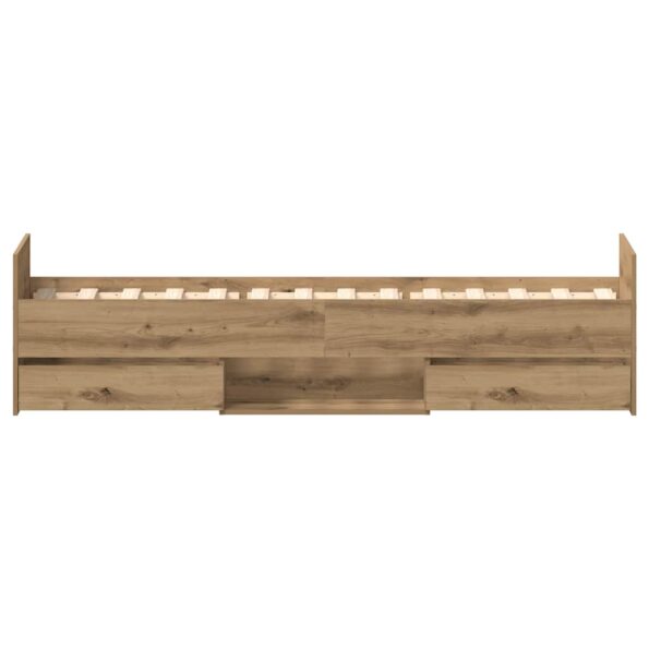 vidaXL Posteľný rám bez matraca remeselnícky dub 90x190 cm – Obrázok 7