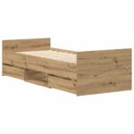 vidaXL Posteľný rám bez matraca remeselnícky dub 90x190 cm – Obrázok 8