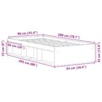 vidaXL Posteľný rám bez matraca remeselnícky dub 90x200 cm – Obrázok 10