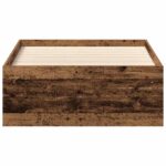 vidaXL Posteľný rám bez matraca staré drevo 100x200cm kompozitné drevo – Obrázok 5