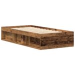 vidaXL Posteľný rám bez matraca staré drevo 90x190cm kompozitné drevo – Obrázok 4