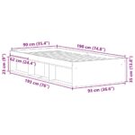 vidaXL Posteľný rám bez matraca staré drevo 90x190cm kompozitné drevo – Obrázok 10