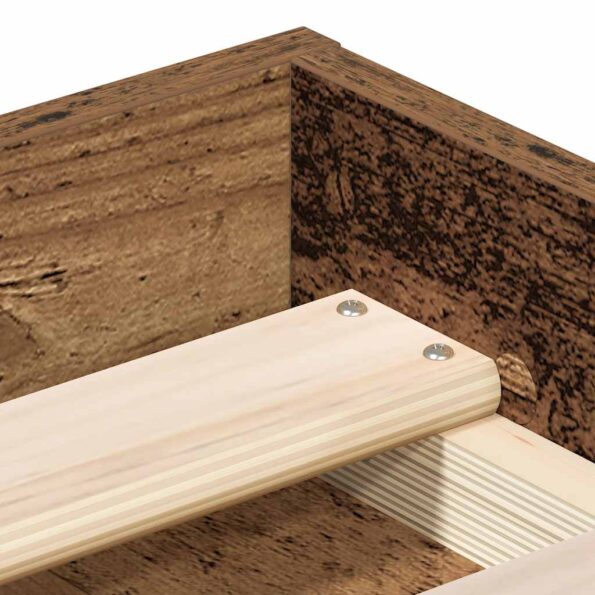 vidaXL Posteľný rám bez matraca staré drevo 120x200cm kompozitné drevo – Obrázok 8