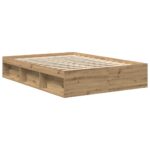 vidaXL Posteľný rám bez matraca remeselnícky dub 140x200 cm – Obrázok 4