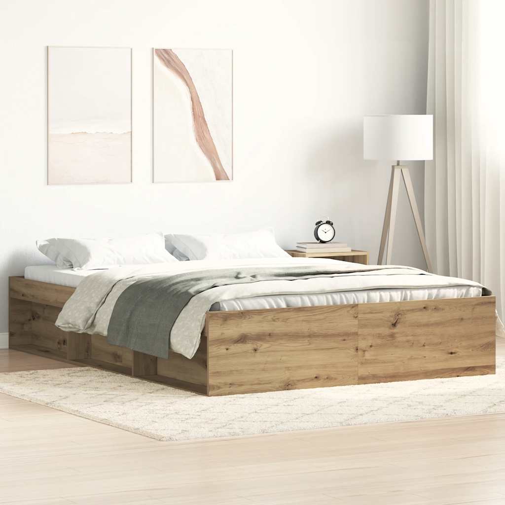 VXL8721158758354_m_en_hd_1.jpg vidaXL Posteľný rám bez matraca remeselnícky dub 140x200 cm – Obrázok 1