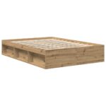 vidaXL Posteľný rám bez matraca remeselnícky dub 120x190 cm – Obrázok 4