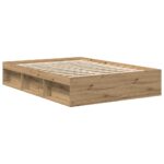 vidaXL Posteľný rám bez matraca remeselnícky dub 120x190 cm – Obrázok 7