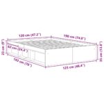 vidaXL Posteľný rám bez matraca remeselnícky dub 120x190 cm – Obrázok 10