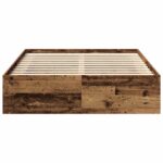 vidaXL Posteľný rám bez matraca staré drevo 140x190cm kompozitné drevo – Obrázok 5